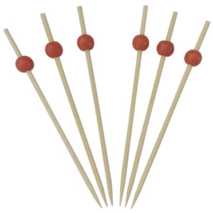 Red Coloured Ball Bamboo Skewers - 110mm  (Pack of 1000)