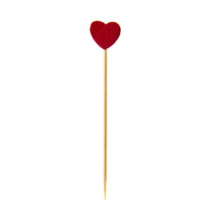 Red Heart Shaped Bamboo Skewer  (Pack of 1000)